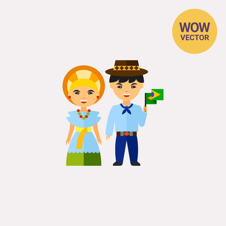 Brazil traditional costumes vector iconのイラスト素材
