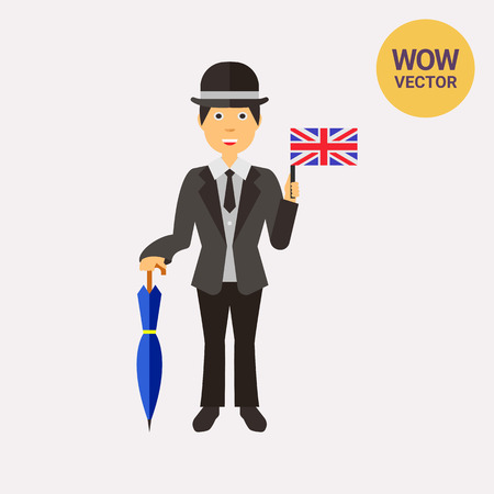Cheerful Englishman in suit iconのイラスト素材