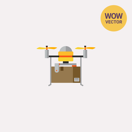 Delivery Drone with Box Iconのイラスト素材