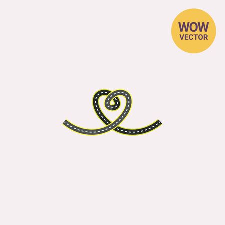 Road in Form of Heart Iconのイラスト素材