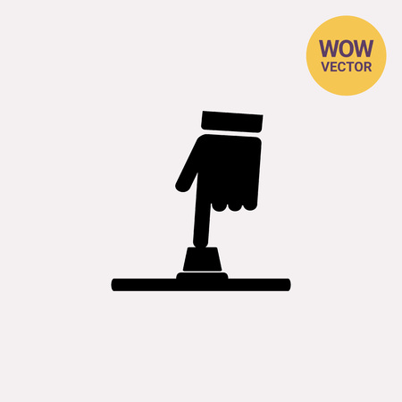 Pressing Button by Hand Iconのイラスト素材