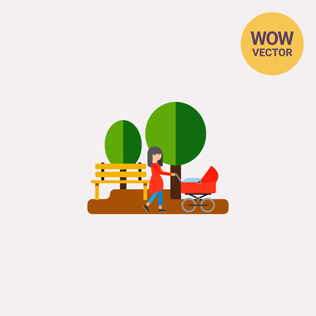 Walk in Park Iconのイラスト素材