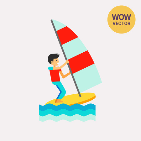 Wind Surfing Iconのイラスト素材