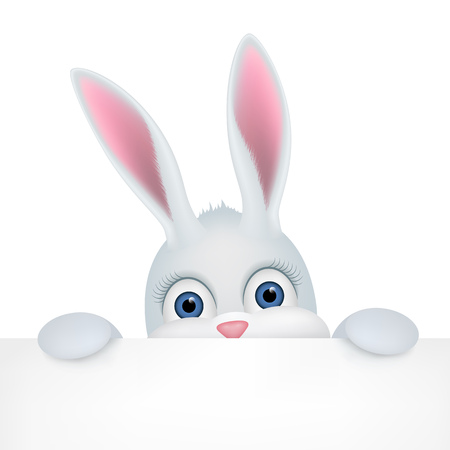 Cute Easter Bunny Peeping Outのイラスト素材