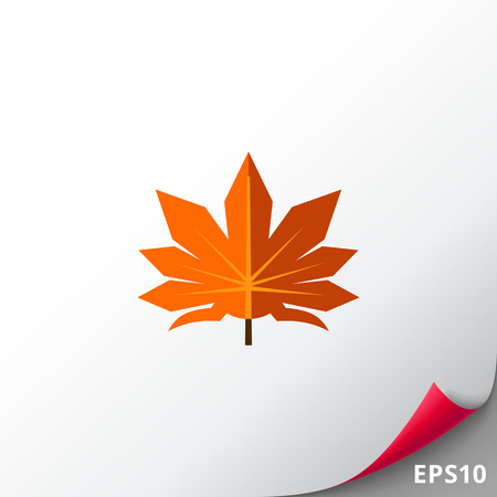 Brown maple leaf iconのイラスト素材