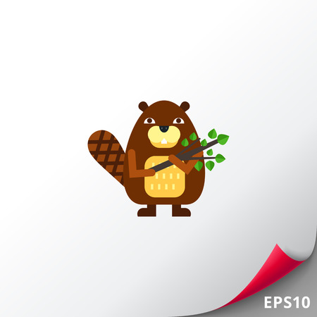 Cartoon Beaver Iconのイラスト素材