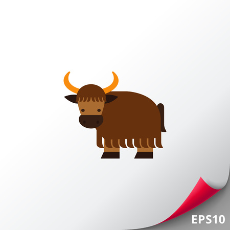 Cartoon yak iconのイラスト素材
