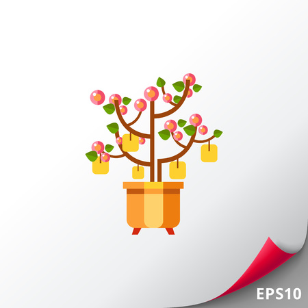 Chinese Peach Tree Iconのイラスト素材