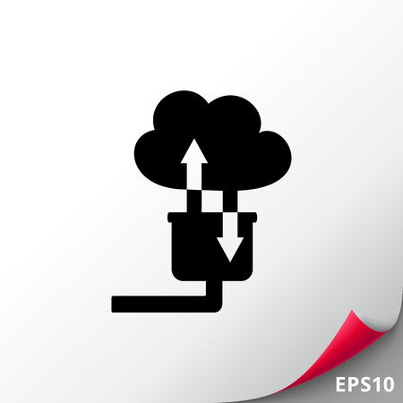 Cloud storage simple iconのイラスト素材