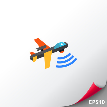 Combat Aerial Military Drone Iconのイラスト素材