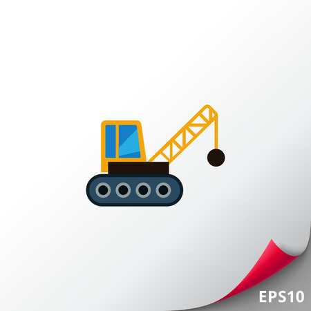 Crane with wrecking ballのイラスト素材