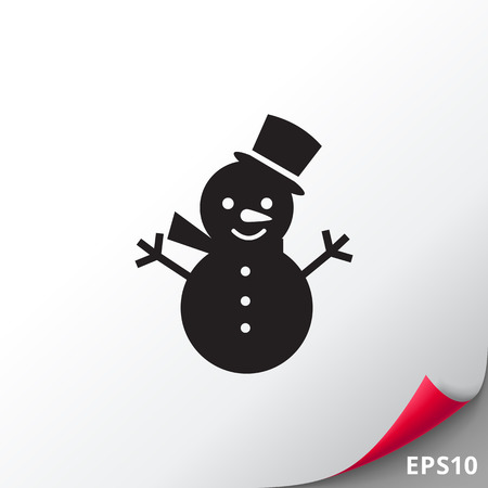 Cute snowman iconのイラスト素材