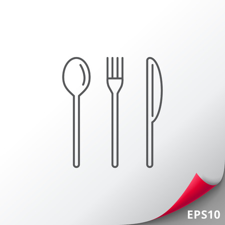 Icon of fork, knife and spoonのイラスト素材