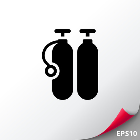 Icon of two diving cylindersのイラスト素材