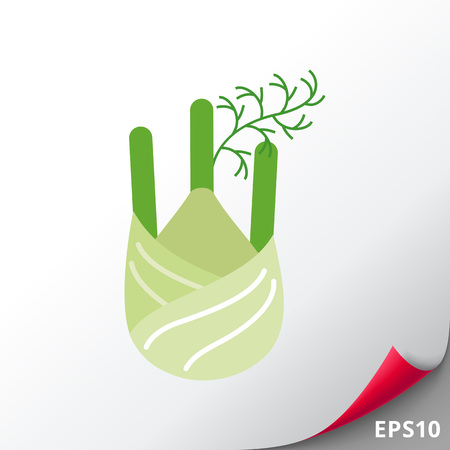 Vector icon of fennel root with stem partsのイラスト素材