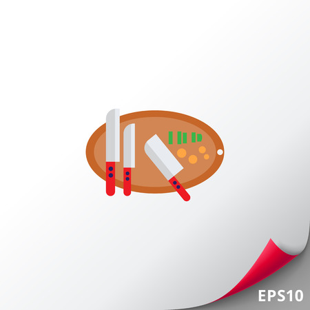 Knives on cutting boardのイラスト素材