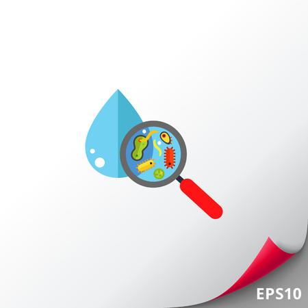Magnifier with Bacteria and Virus Iconのイラスト素材
