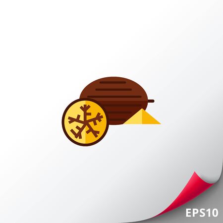 Nutmeg flat iconのイラスト素材