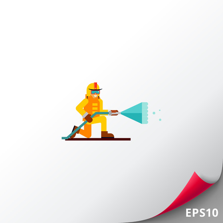 Firefighter flat iconのイラスト素材