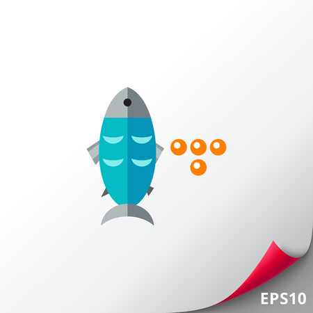 Fish and Caviar Iconのイラスト素材