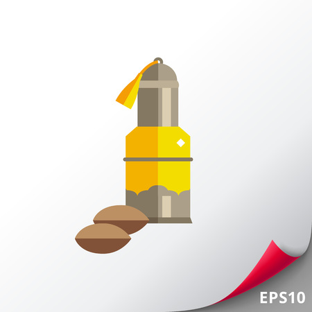 Argan oil and seeds vector iconのイラスト素材