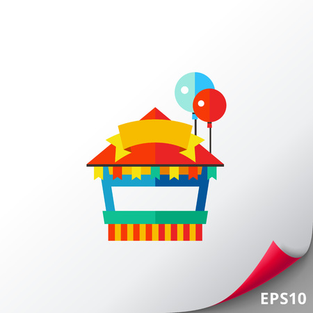 Carnival booth stand vector iconのイラスト素材