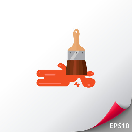 Brush with paint vector iconのイラスト素材