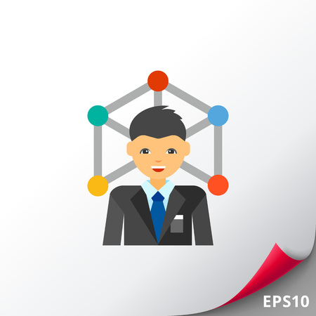 Business network vector iconのイラスト素材