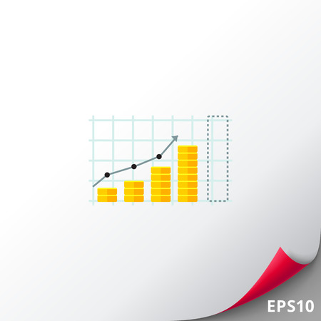 Deposit Concept and Bar Chart Iconのイラスト素材