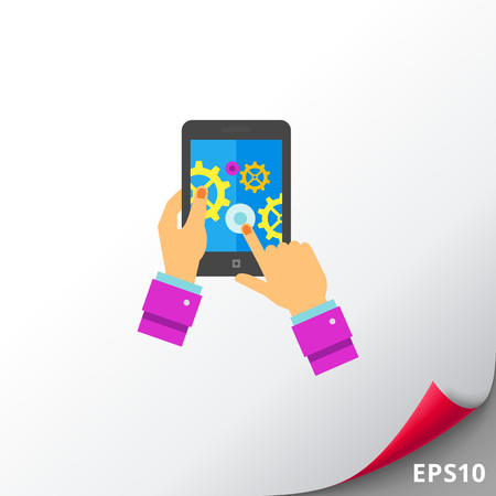 Digital Marketing and Tablet Iconのイラスト素材