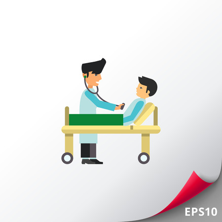 Doctor Checking Male Patient Iconのイラスト素材