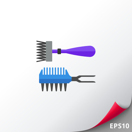 Double-sided comb iconのイラスト素材
