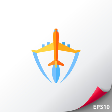 Flying up airplane iconのイラスト素材