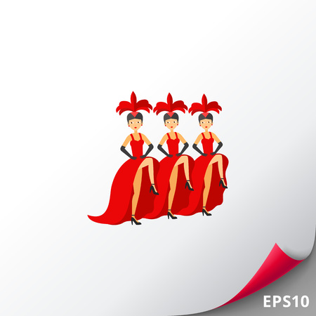 French cancan dancers iconのイラスト素材