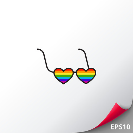 Glasses with rainbow iconのイラスト素材