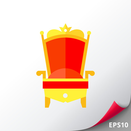 Gold Royal Chair Iconのイラスト素材