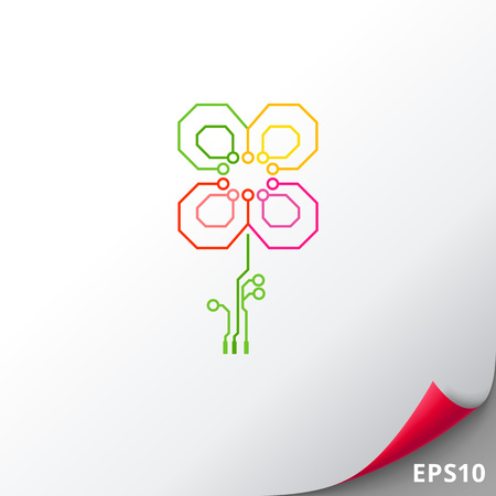 Innovation flower. Creativity, ecology, invention. Innovation concept. Can be used for topics like business, technology, science.のイラスト素材