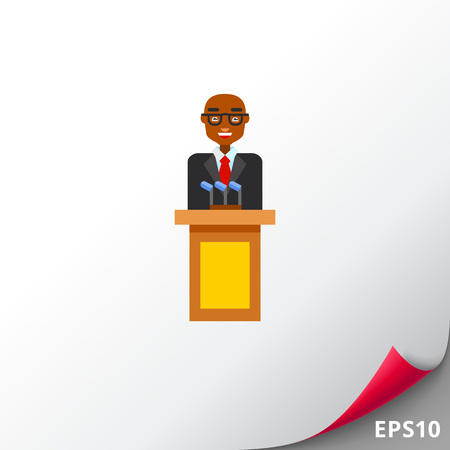Politician Speaking from Tribune Iconのイラスト素材