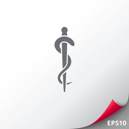 Icon of snake-entwined rodのイラスト素材