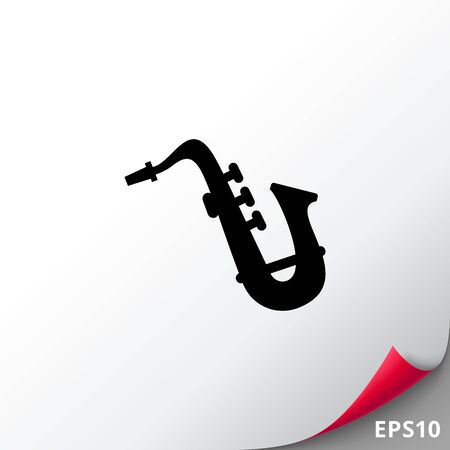Saxophone silhouette iconのイラスト素材