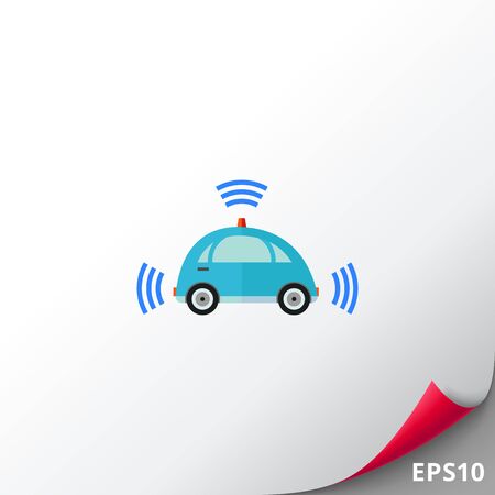 Self-driving Car with Signal Signs Iconのイラスト素材