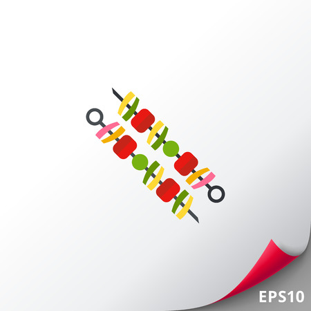 Two adana kebabs on skewers iconのイラスト素材