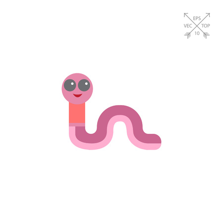 Cute cartoon worm iconのイラスト素材