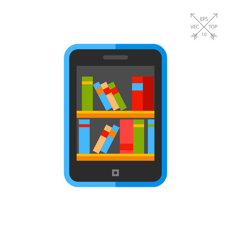 E-library flat iconのイラスト素材