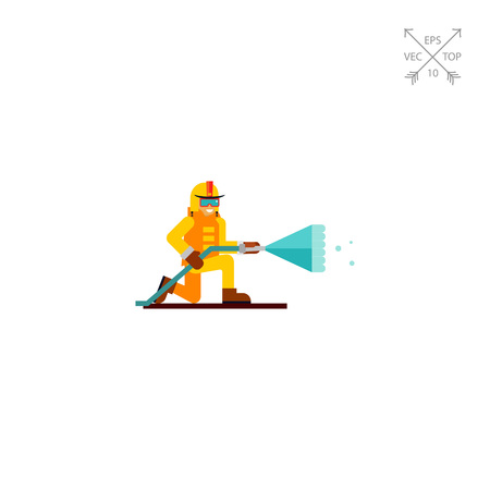 Firefighter flat iconのイラスト素材