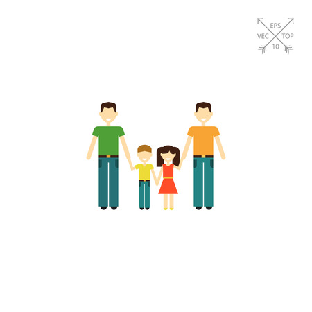 Gay family with childrenのイラスト素材