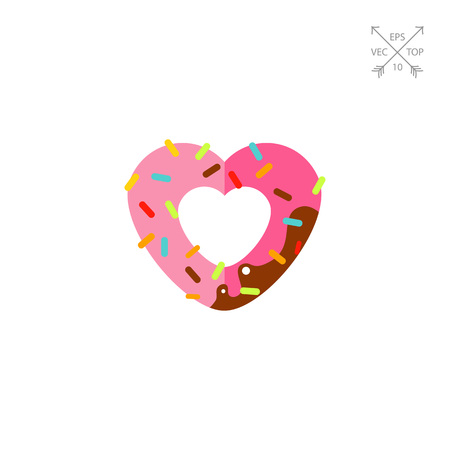 Heart Shaped Donut Iconのイラスト素材