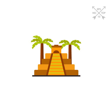 Aztec pyramid vector iconのイラスト素材