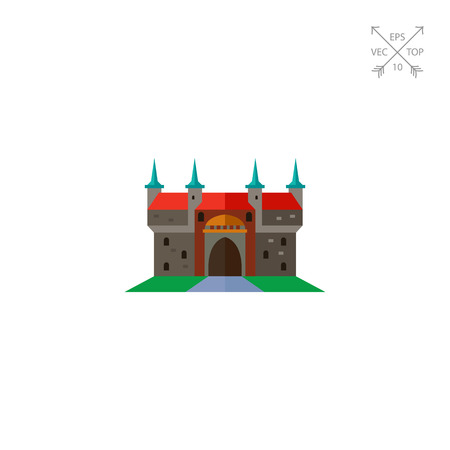 Barbican in Krakow vector iconのイラスト素材
