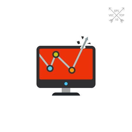 Chart on monitor iconのイラスト素材